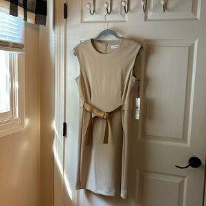 NWT Calvin Klein Beige Dress with Belt